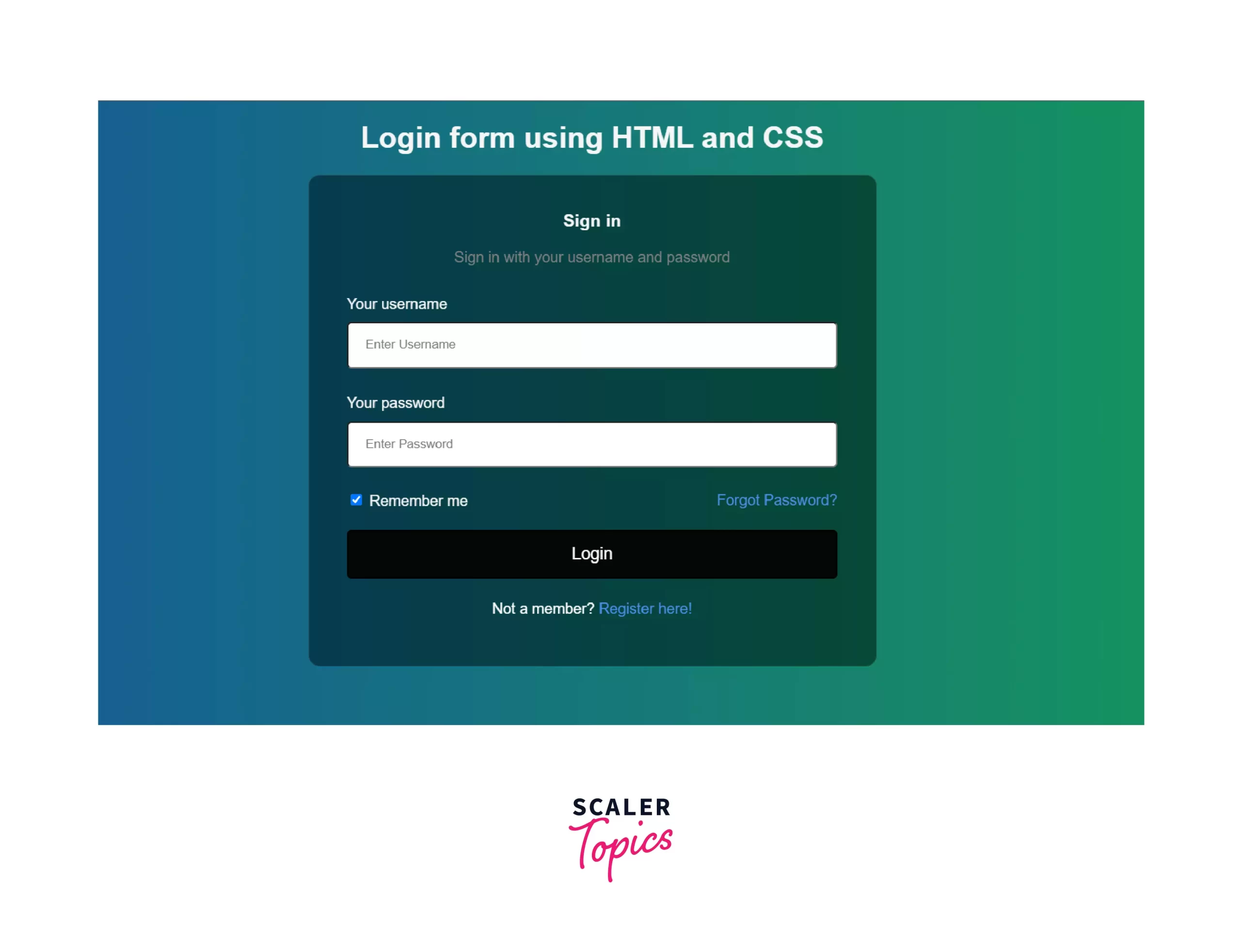 How to design login page in html