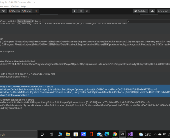 unity build error - DefaultBuildMethods.BuildPlayer